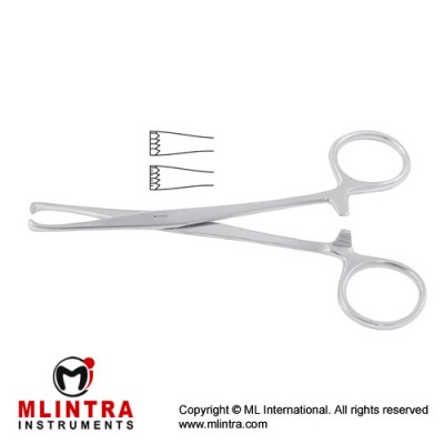 Tuffier Haemostatic Forcep 4 x 5 Teeth Stainless Steel, 12.5 cm - 5"